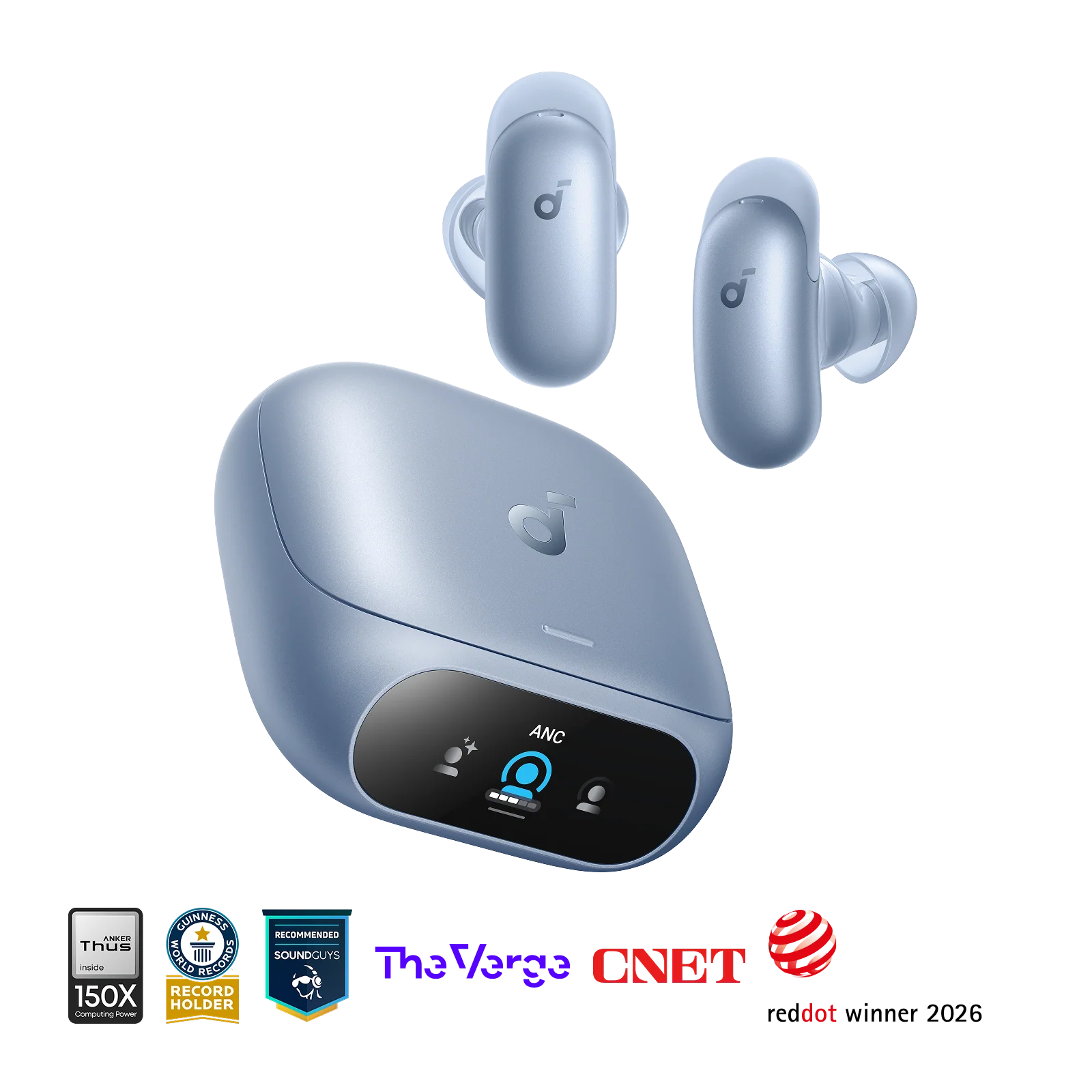 Anker Soundcore Liberty 5 Pro ANC Earbuds with Touchscreen Case, Adaptive Noise Cancellation & Bluetooth 6.1