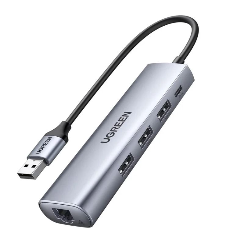UGREEN 20915 USB 3.0 Hub with RJ45 & Power Port_jabotio-1 UGREEN 20915 USB 3.0 Hub with RJ45 & Power Port - Image 1