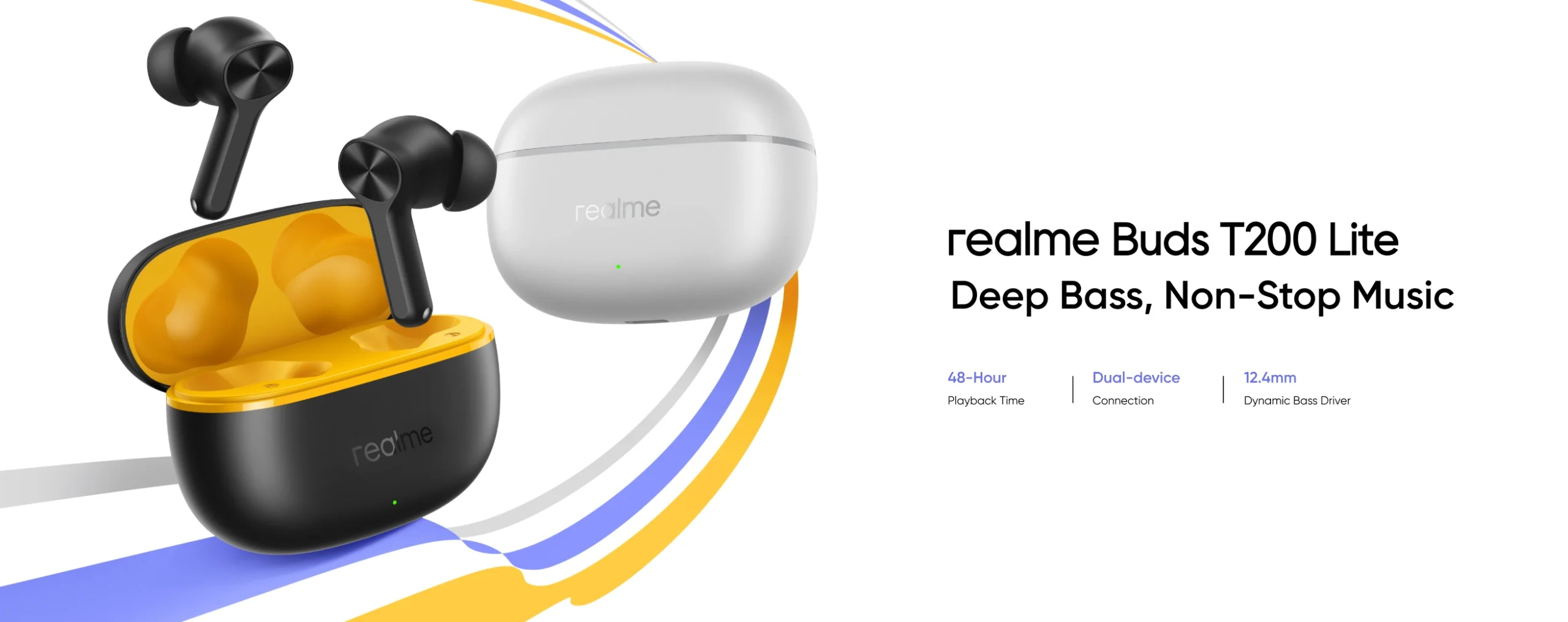 realme Buds T200 Lite Deep Bas, Non-Stop Music_jabotio