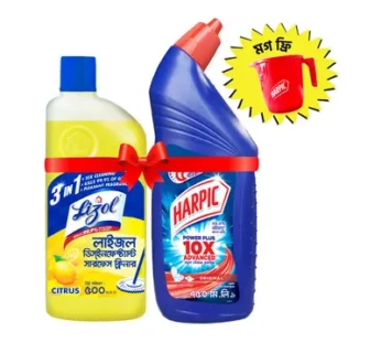 Harpic Toilet Cleaner 750 ml & Lizol Floor Cleaner 500 ml (Free Mug)