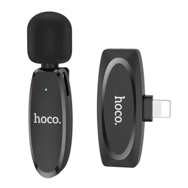 Hoco L15 iP Crystal Wireless Lavalier Microphone – Clear Sound for iPhone & iPad