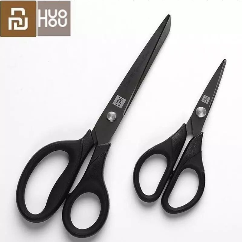 1000011284.jpg Xiaomi Huohou Titanium-plated 2Pc Non-slip Black Sharp Scissors Sets - Image 1