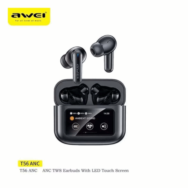 Awei T56 ANC Earbuds With LED Display ( 6 months warranty )