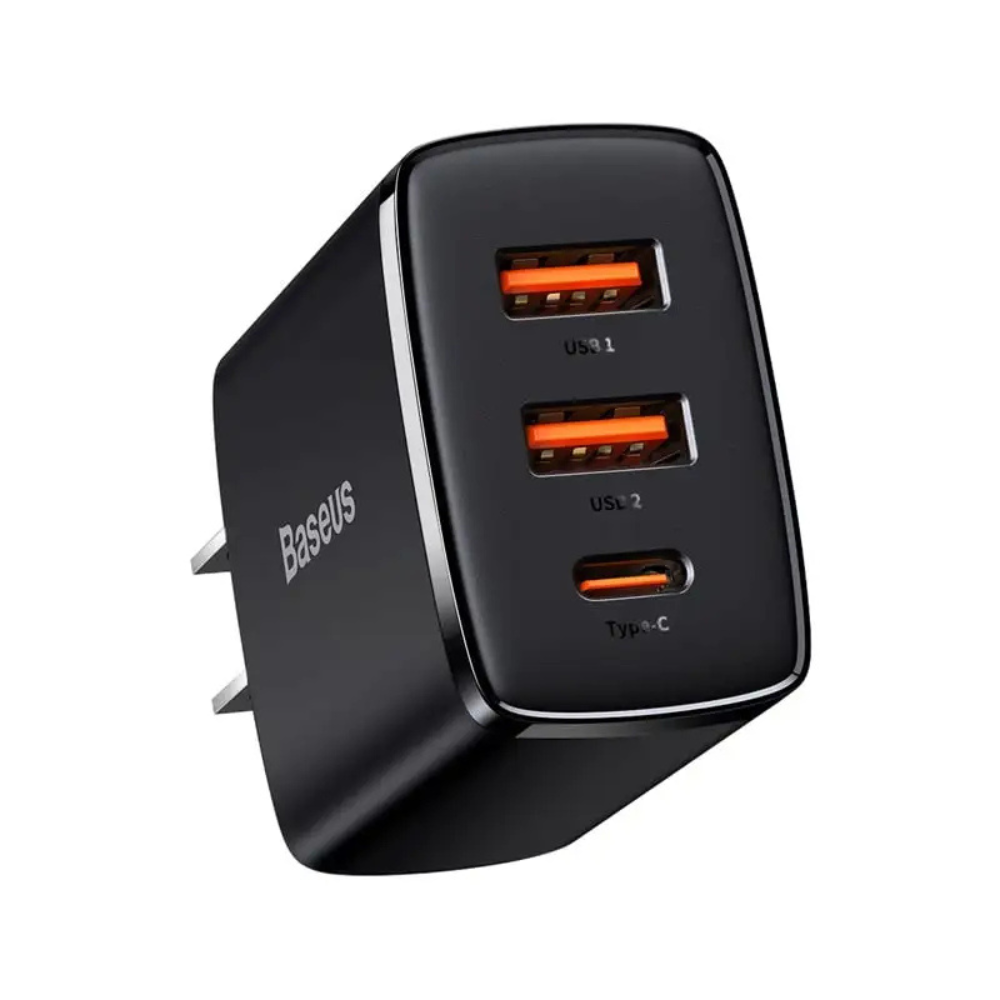 BASEUS-Compact-Quick-Charger-2UC-Three-Ports-30W-Travel-Power-Adapter-US-Plug-1.png BASEUS Compact Quick Charger 30W 2U+C Travel Power Adapter - Image 1
