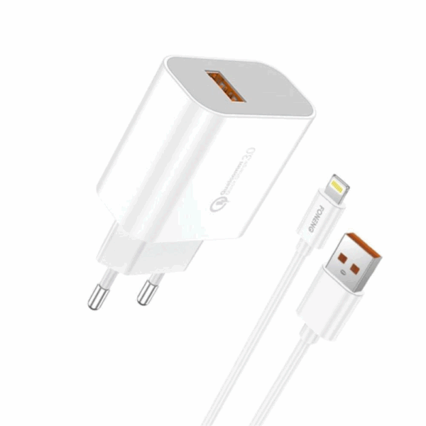 Foneng 18W QC3.0 Fast Charger with Type C Cable