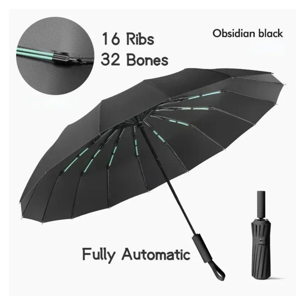 Fully-Automatic-16-Rib-Strong-Wi.png Fully Automatic 16 Rib Strong Wind Resistant Folding Umbrella - Image 1