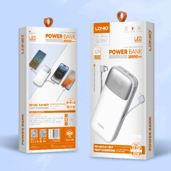 LDNIO PQ20 20000mAh 22.5W Fast Charging Power Bank