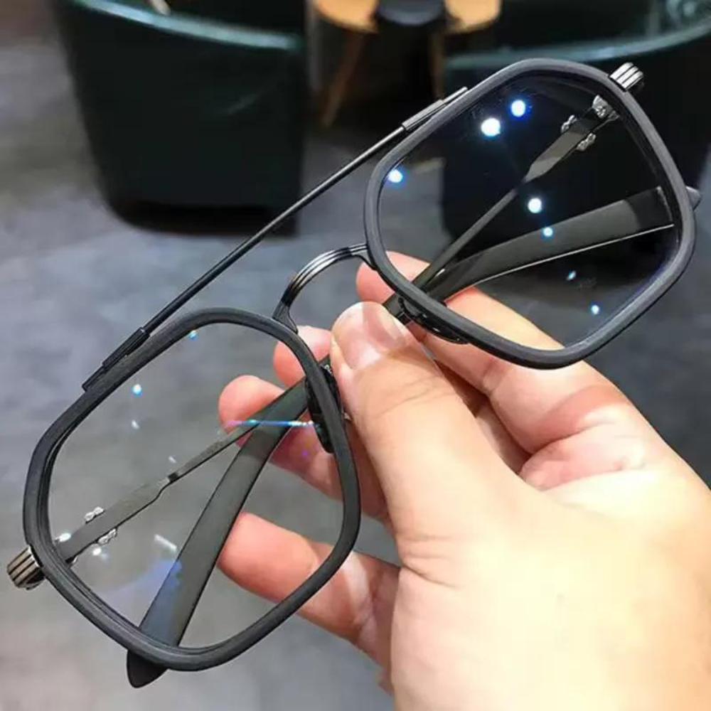 Oversized-Big-Frame-Anti-blue-Li.png Oversized Big Frame Anti-blue Light Transparent UV400 Eyewear Flat Mirror Eyeglass - Image 1