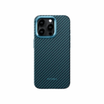 PITAKA MagEZ Case Pro 4 for iPhone 15 Pro / 15 Pro Max -1500D Black/Blue (Twill)