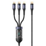 USAMS US-SJ600 3IN1 Transparent Digital Display PD100W Fast Charging Data Cable-1.2m (U83)