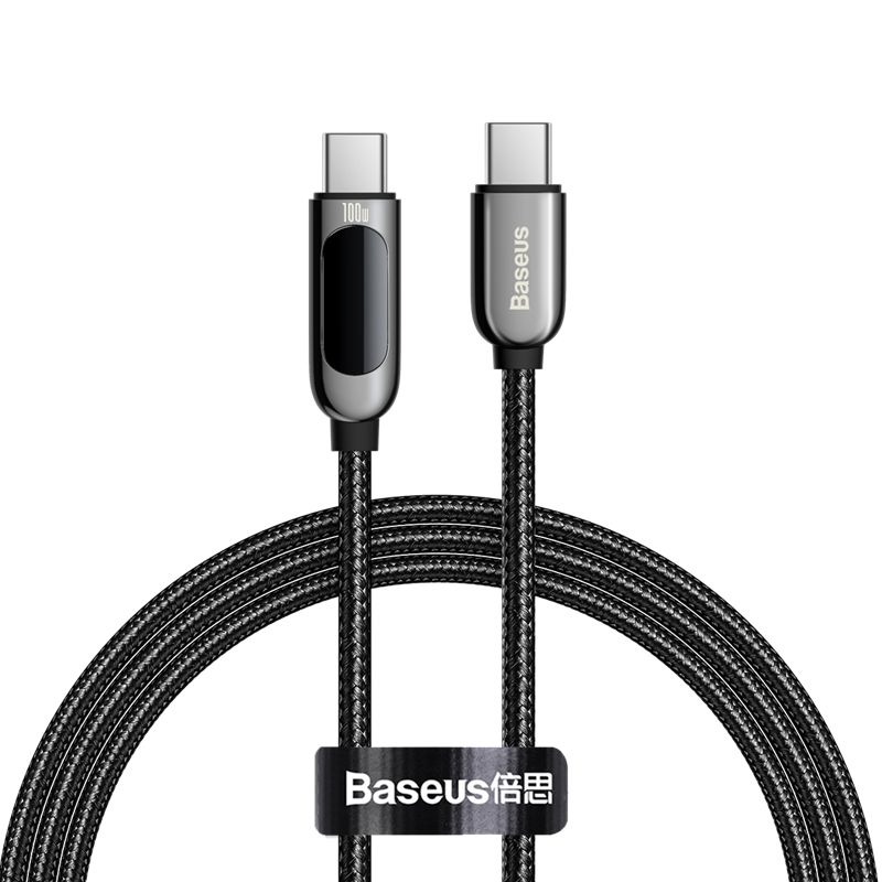 baseus-display-fast-charging-dat.jpg Baseus 100W Display Fast Charging Data Cable Type-C to Type-C - Image 1