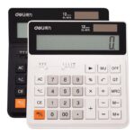DELI Dual power Drive 12 Number Display Calculator