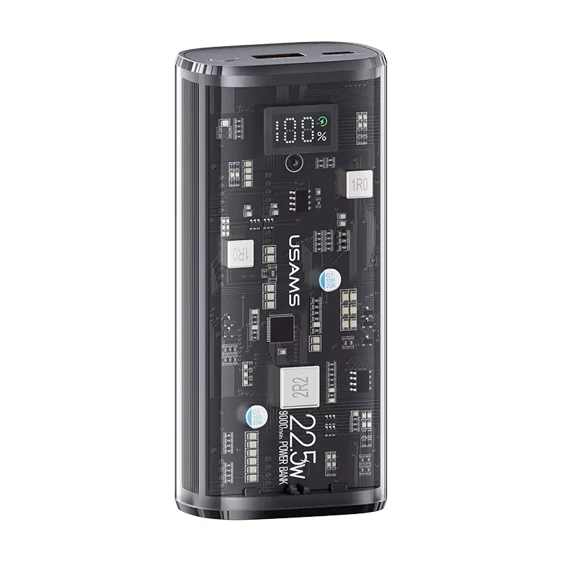 usams-9000mah-transparent-digita.jpg Usams 9000mAh Transparent Digital Display 20W Power Bank - Image 1