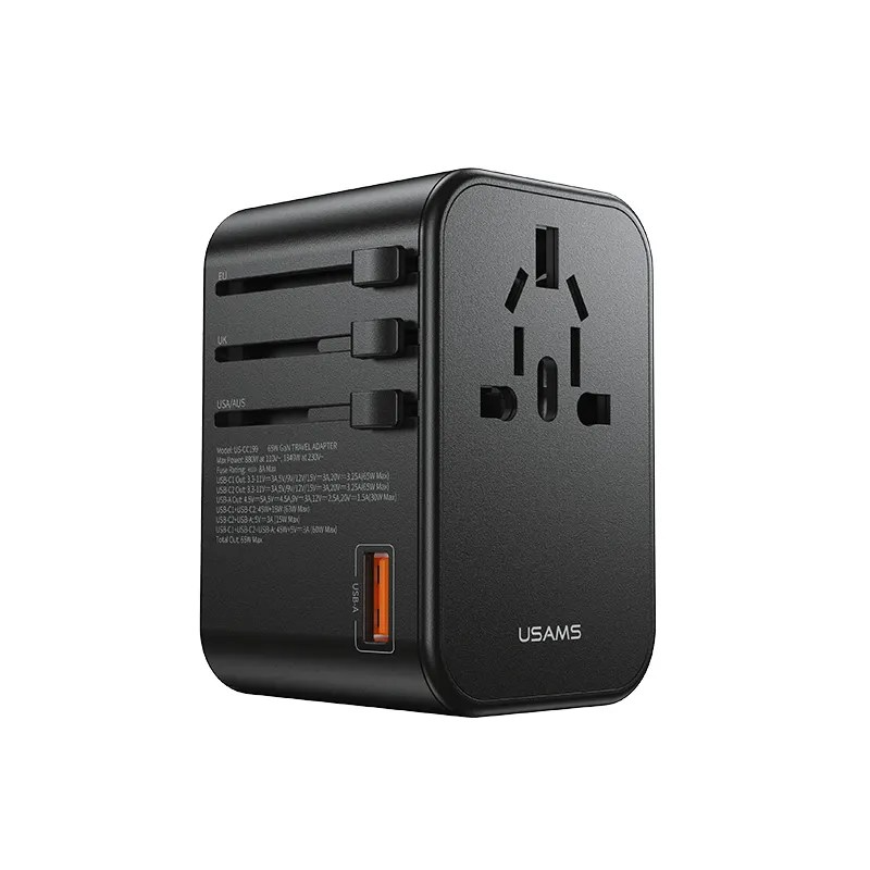 usams-us-cc199-t62-65w-dual-type.png USAMS US-CC199 T62 65W Dual Type C USB Universal Travel Charger - Image 1
