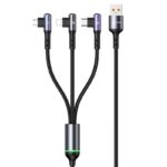 USAMS US-SJ561 U80 3IN1 Right-angle 66W Fast Charging & Data Cable